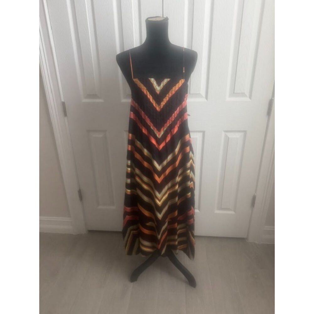 By Anthropologie Runi Chevron Midi Dress, Small.